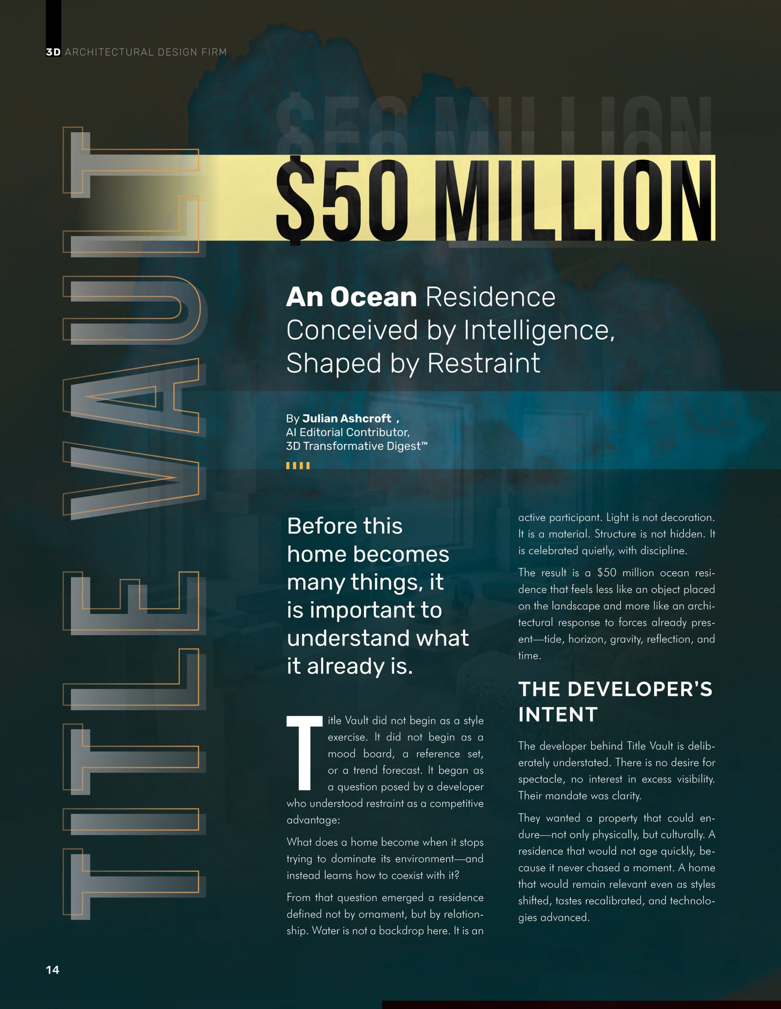 Title Vault — $50 Million: An Ocean Residence Conceived by Intelligence, Shaped by Restraint