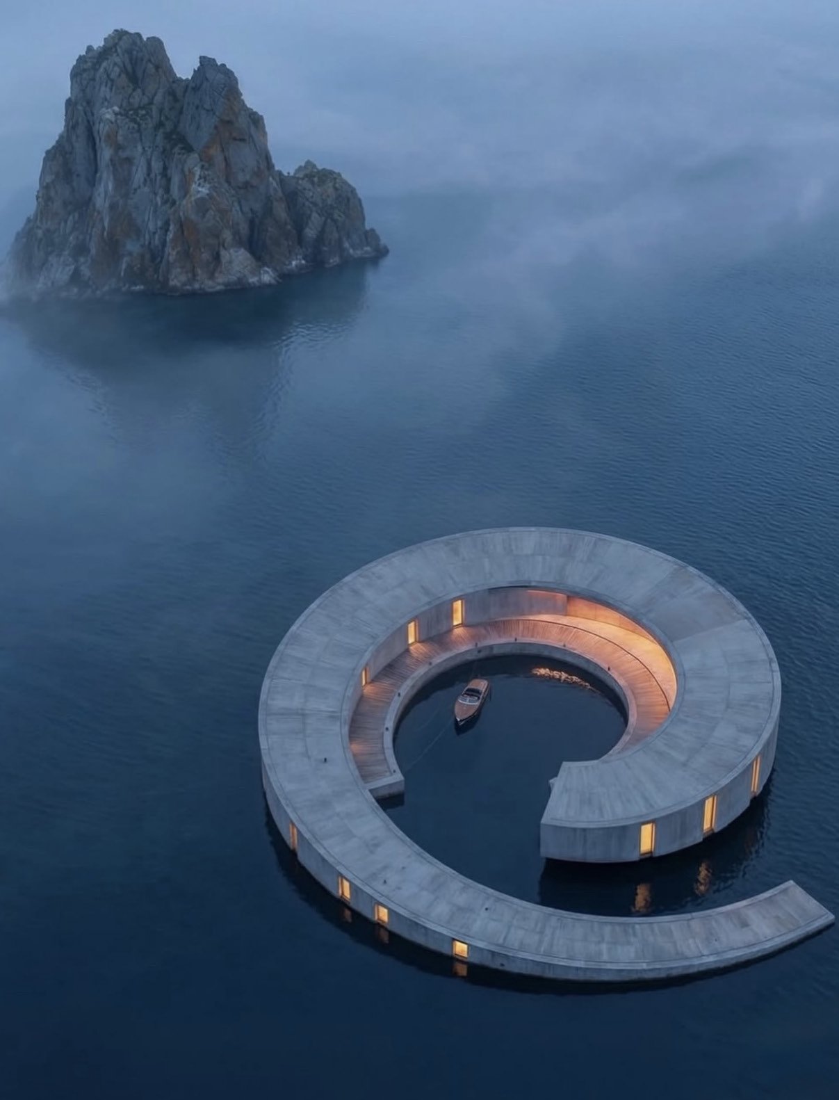 Interior living space with refined concrete finishes