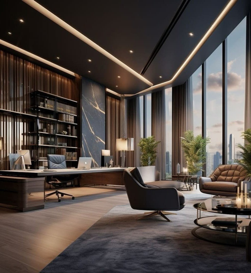 Alternative office interpretation showing transformed material and spatial character