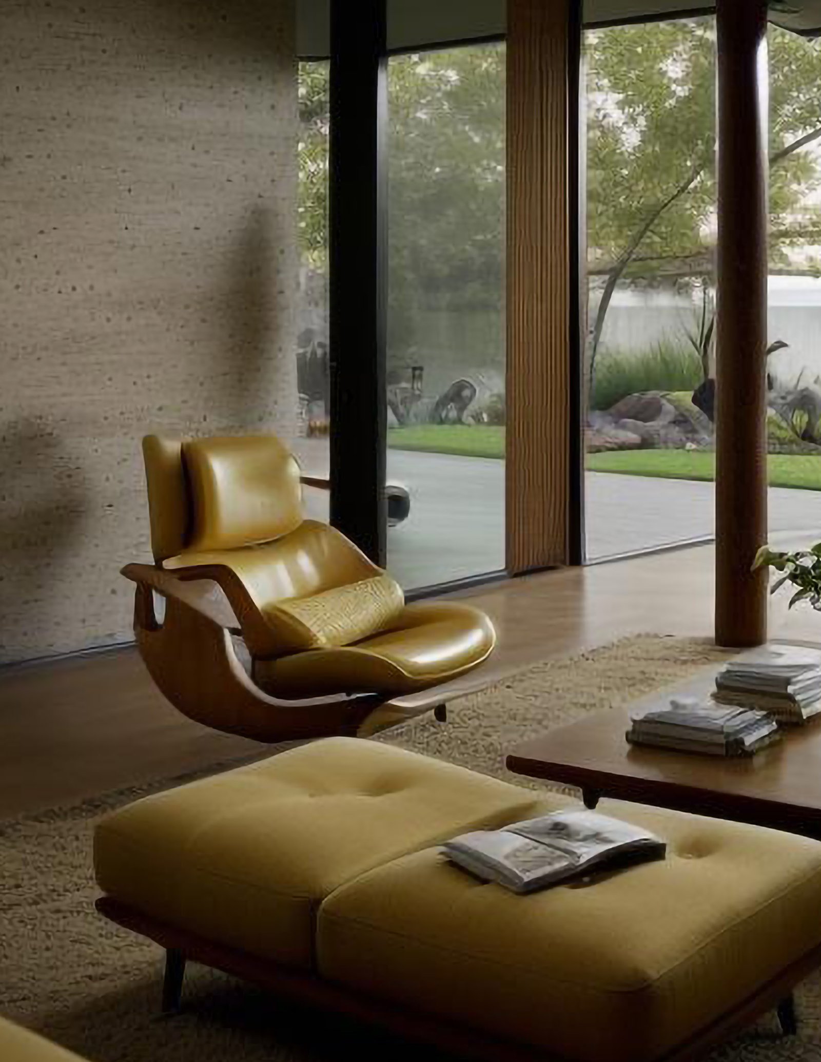 Interior bedroom space emphasizing quietude and landscape connection