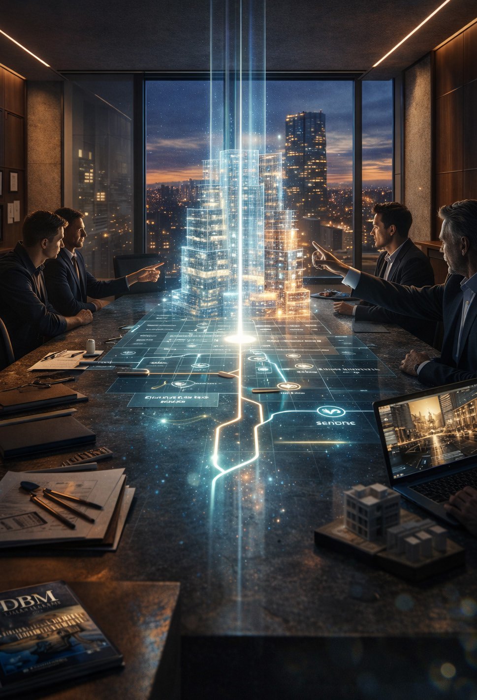 Refined architectural interpretation showing disciplined materiality and spatial clarity