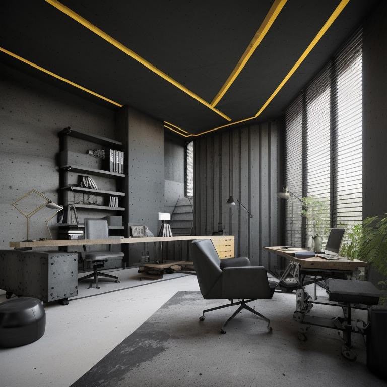 Brutalist office detail showing material honesty and refined proportion