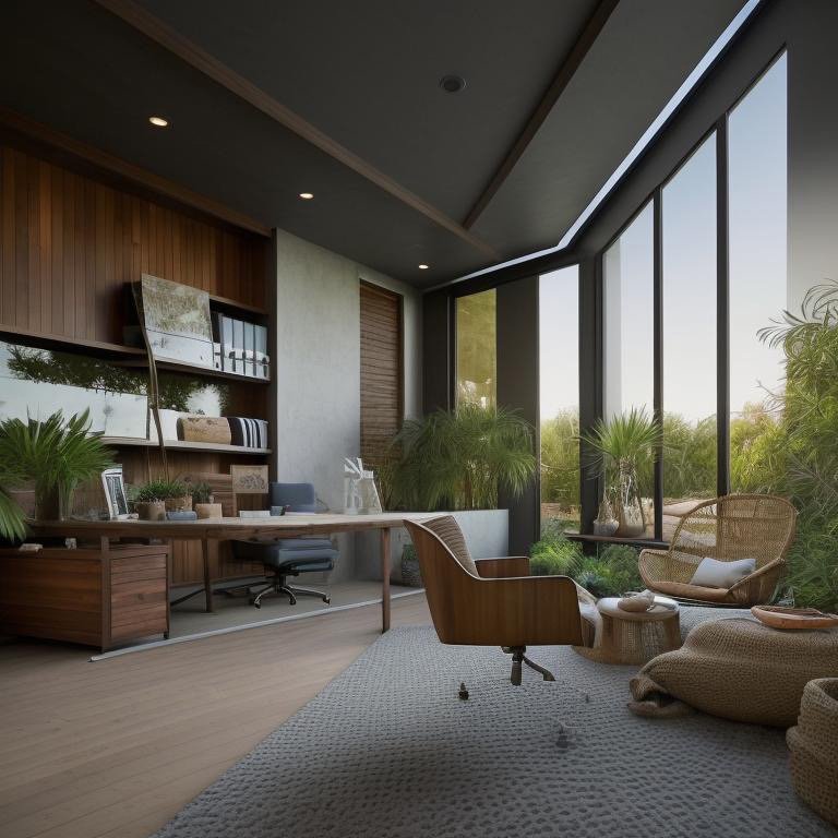 California Casual office showing disciplined warmth and refined spatial flow