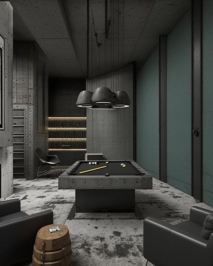 Brutalist space demonstrating material restraint