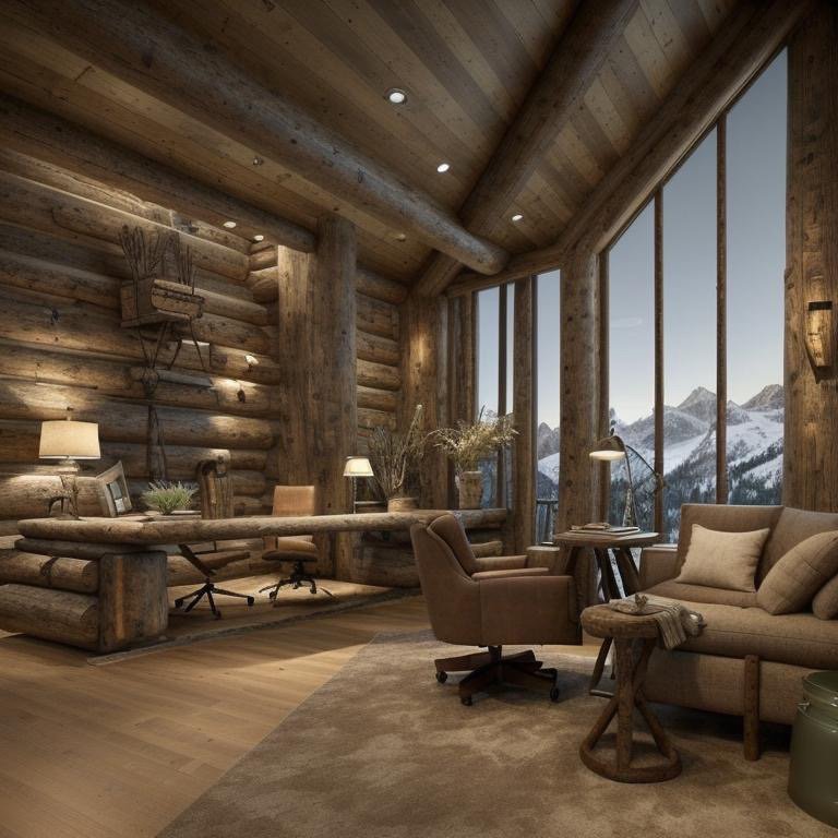 Chalet space showing timber structure and enveloping spatial volume