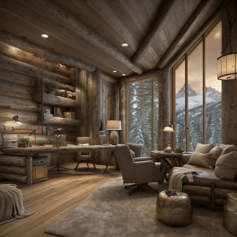 Chalet office detail showing refined timber craftsmanship and spatial character