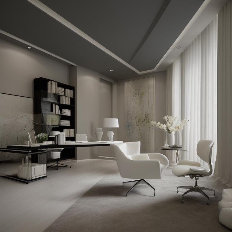 Chic Contemporary space with precise geometry and neutral material restraint