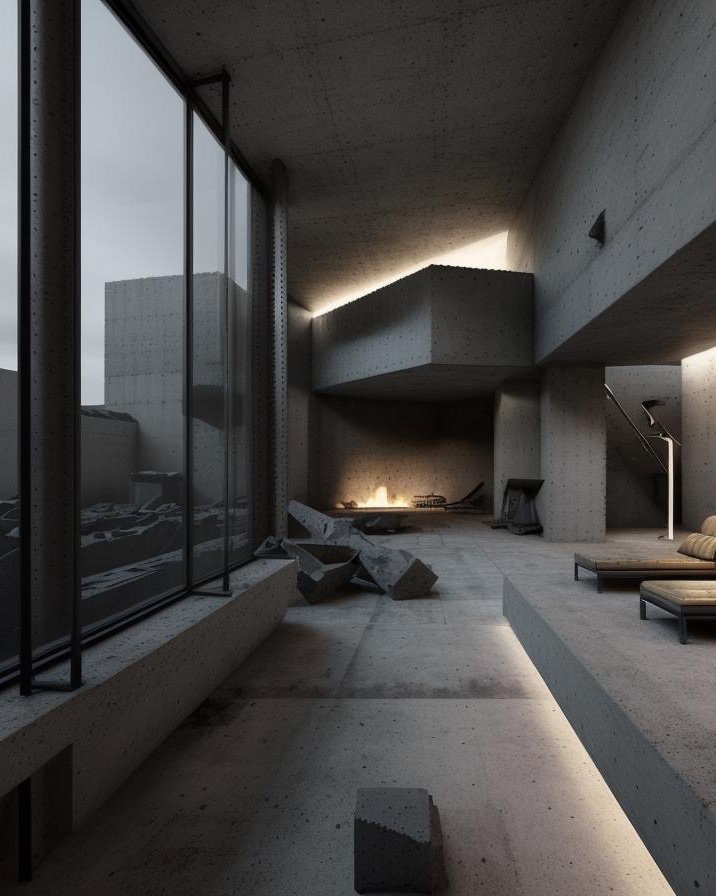 Brutalist interior demonstrating precision in spatial recalibration