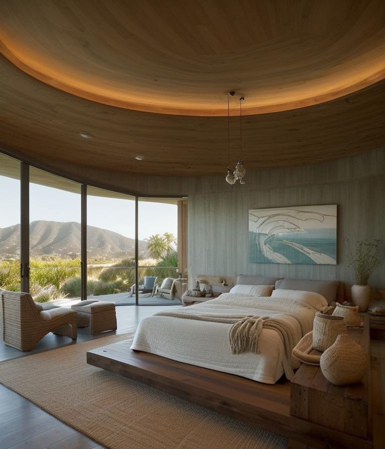 California Casual interior detail showing material refinement and spatial generosity