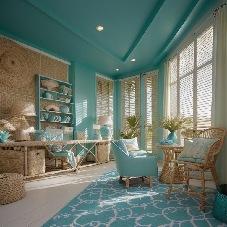 Coastal space emphasizing light diffusion and soft material palette