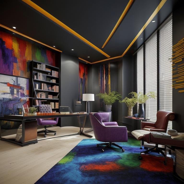 Expressionist interior emphasizing color as architectural material