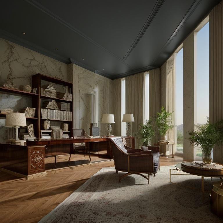 Greek Revival interior showing refined classical details and warm materiality