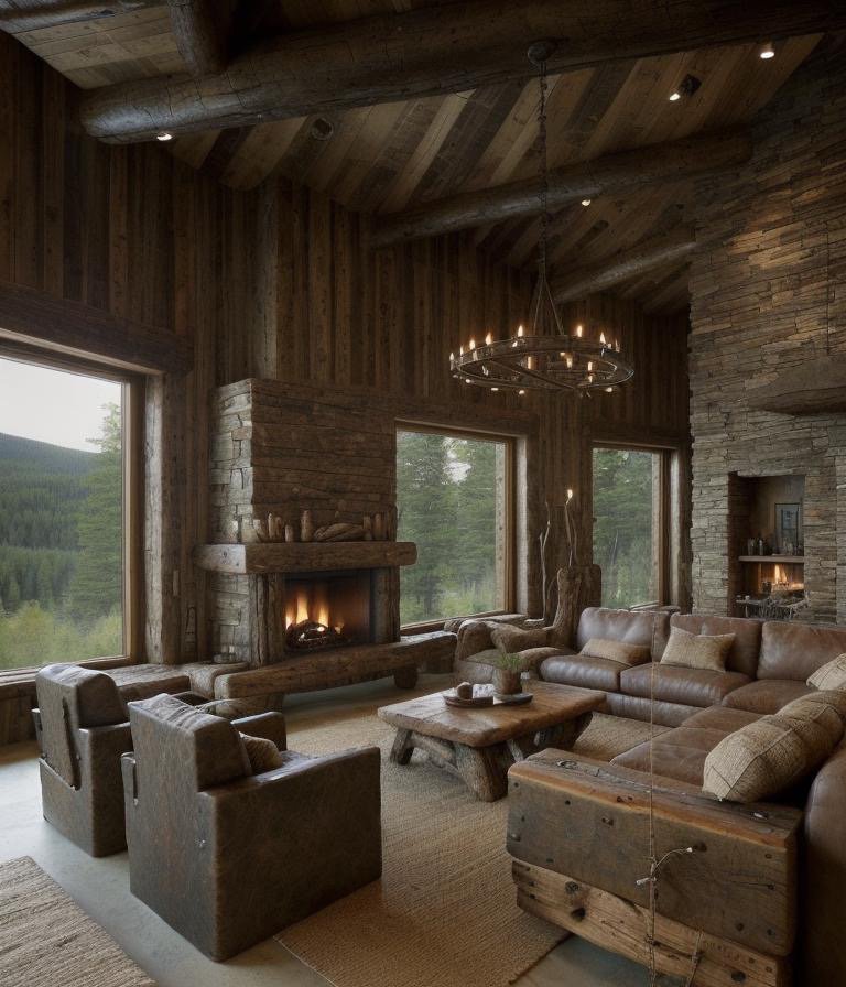 Rustic interior kitchen details