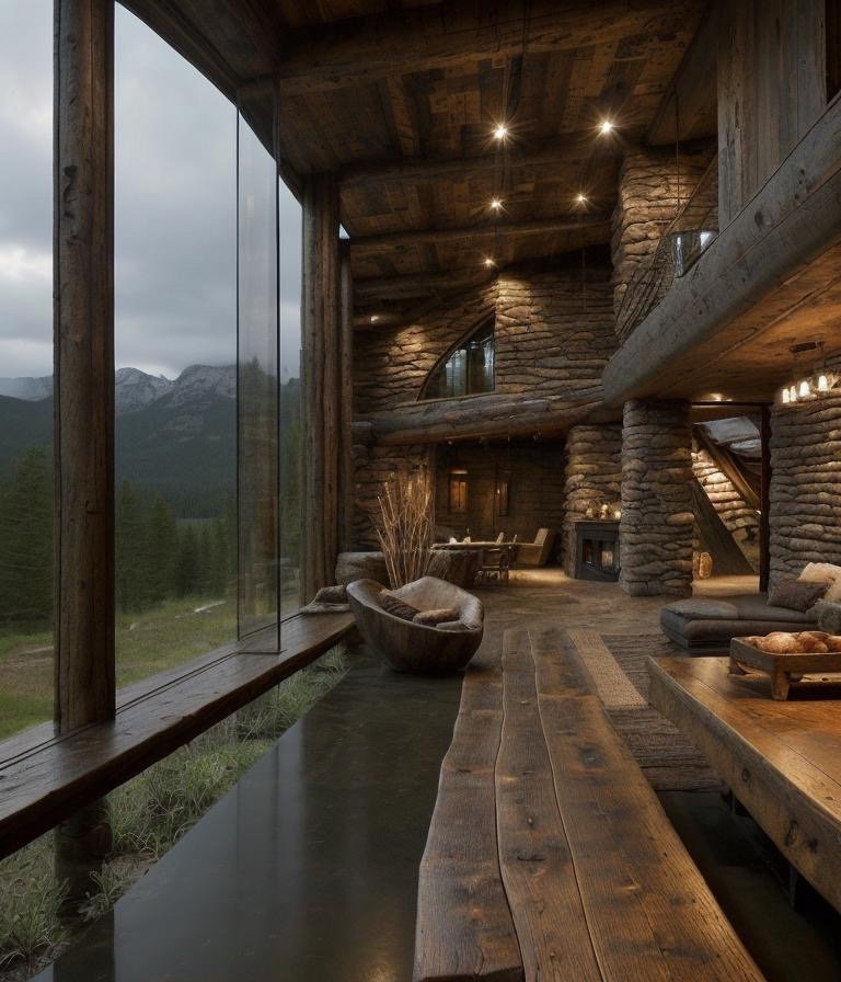 Final rustic interior composition