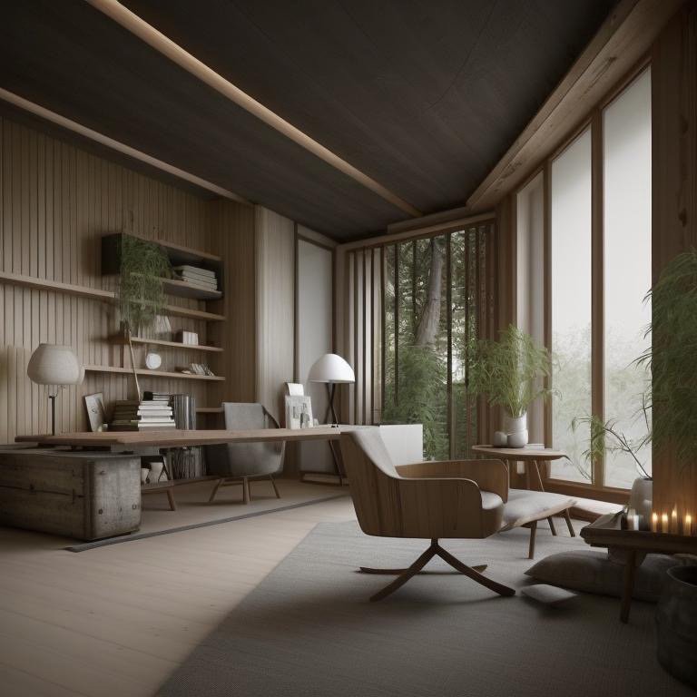 Japandi office detail study