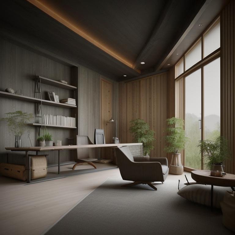 Japandi light and material study