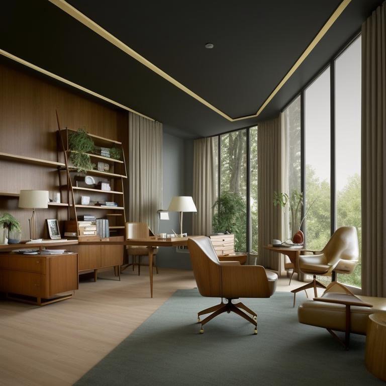 Mid-Century Modern office environment