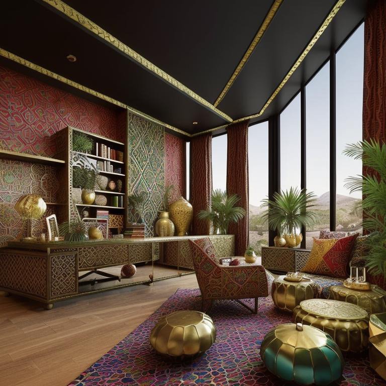 Moroccan office warmth and texture