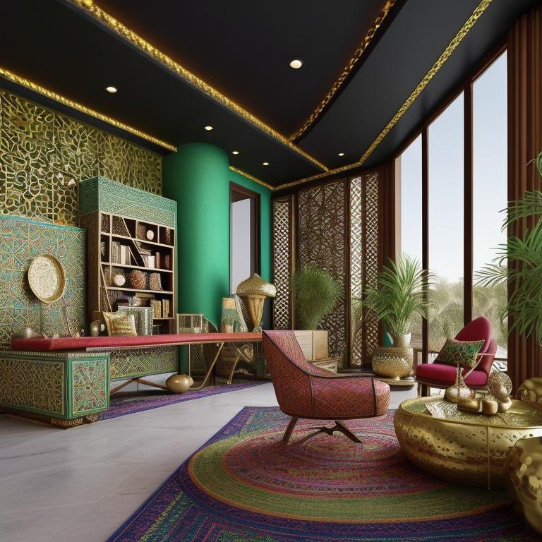 Moroccan textile and pattern integration