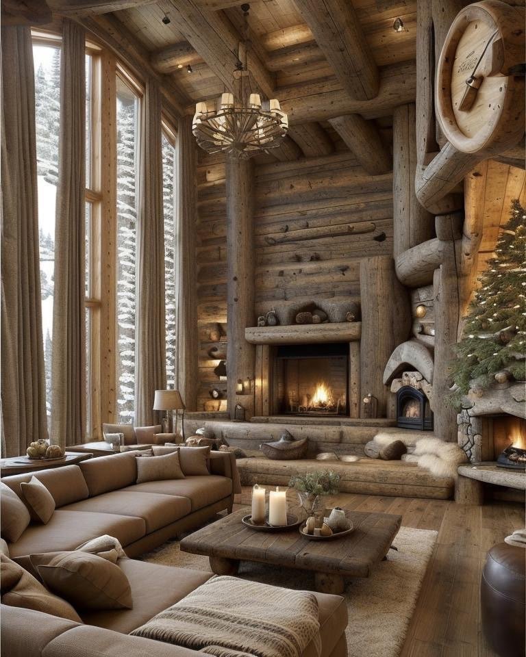 Tuscan backsplash design with weathered timber beams, hand-laid stone, rustic warmth